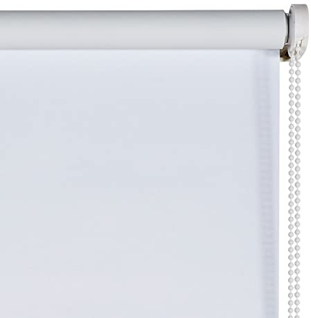 Estor Opaco, Estor Enrollable 100% Blackout, Estor oscurante para Ventanas y Puertas, Night Blanco - ESTORES BASIC, 80 x 250cm