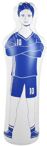 40 X 160 cm Boxsack-Dummy Freistoß Dummies Fußball Dummy Boxsack Aufblasbare Taumel-Trainingspuppe aufblasbarer stehender Boxsack für Kinder, Teenager und Erwachsene(Blau)