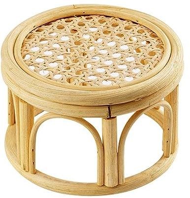 Rattan-Pflanzenständer, klein, Boho-Rattan-Geflecht, runder Pflanzenständer, für den Innenbereich, dekoratives Blumenregal, Bonsai-Regal, Garten-Pflanzentopf-Erhöhung