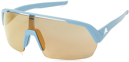 ALPINA TURBO HR Q-LITE - Wasserabweisende, Kontrastverstärkende & Beschlagfreie Sport- & Fahrradbrille Mit 100% UV-Schutz Für Erwachsene, smoke-blue matt, One Size