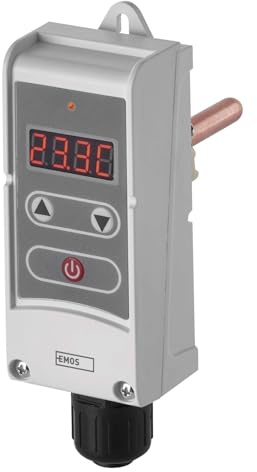 EMOS Digital termostat med skida och hysteresfunktion - manuell, trådbunden - värme/luftkonditionering - temperaturområde 5–80 °C - invasiv mätning - 230 V, 5 A/1,5 A - vit