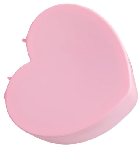 WRITWAA Schmuckschatulle aus Pp mit Make Up Spiegel Herzförmige Doppellagige Kreative Aufbewahrungsbox Praktischer Schmuckbehälter für Mädchen für Schreibtisch