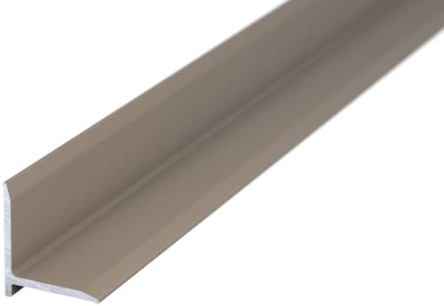 NALine® Abschlussprofil | 15 x 13 x 1000 mm | Edelstahl-Look eloxiert | Innenwinkel Treppenbelag | Bodentiefe Fenster Balkon Abschluss | Sockelprofil | Wandabschlussleiste