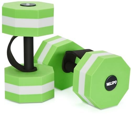 1 Pair EVA Foam Water Dumbbells for Pool Exercise, Water Weights Aquatic Exercise Dumbbells, Aquatic Fitness Weights, Enhance Your Fitness Journey with Water Aerobics Equipment and Pool Weights(Green)