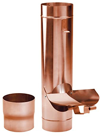 FLORANTIA Regenrohrklappe Kupfer DN 60-120 inkl. Adapter Regenwasserklappe Regenrohrklappe zum Befüllen von Regentonnen, Regenfässer und kleineren Regenwassertanks.