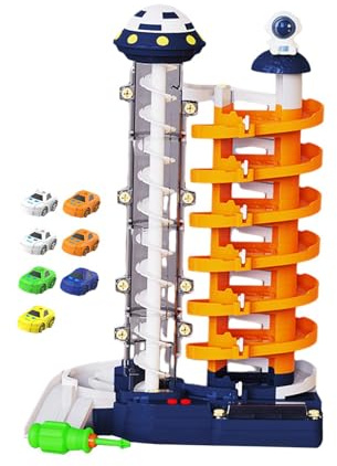 Luwecf Rampa para Coches de Carreras, Pista de Juguete, Garaje de Estacionamiento, Juguete Educativo DIY para Montar, Vehículo de Juguete para Niños Pequeños, Coche de 7 Capas 7