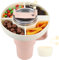 Snack Tray for Stanley Cup 40oz | 4 Silicon Compartments Tray Stanleys Accessories kit, Bottom Grip & Straw Cover Caps, Fits 40 oz Quencher H2.0 Cup - Stanley Compatible Snack Bowl (Cream)