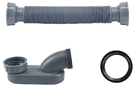 Flexibles flaches Profil, 1 1/2 P Siphon für Waschbecken, niedriges Profil, einziehbar, flach, P-Falle, freistehend, Badewannenablauf, flexible Badewanne, Duschablaufrohr für Acryl-Badewannen