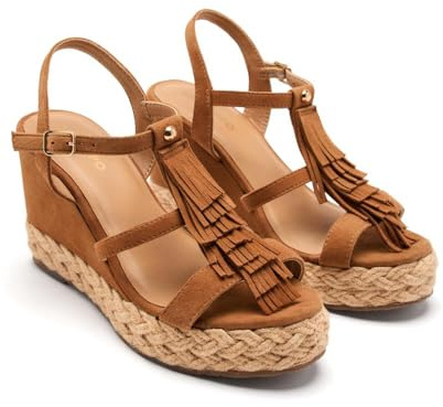 GIOSEPPO Donna Elderon Sandalo Gabbia Espadrillas, cuoio, 38 EU