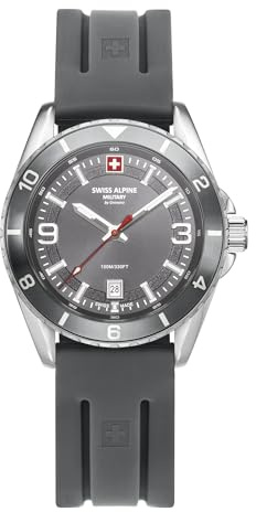 swiss alpine military Herren Uhr Analog Quarz 7034.1 Silikon