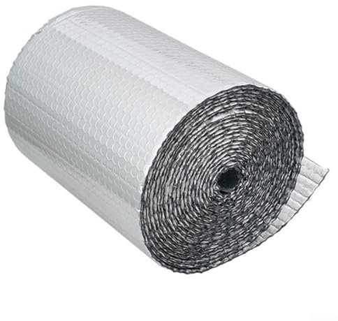 Doppelte Aluminium-Wärmereflektorplatten, 60 cm x 3 m, Aluminium-Luftblasenfolie, Isolierrolle, Kälteschutz, Isolierfolie für Zuhause, Wand, Dachschuppen