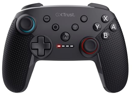 GXTrust 1246 Muta Controller Nintendo Switch Wireless con Bluetooth, Vibrazione Dual Shock, Sensore di Movimento, Pulsante Turbo, 15h di Gioco, Gamepad per Nintendo Switch, Lite, OLED, Nero