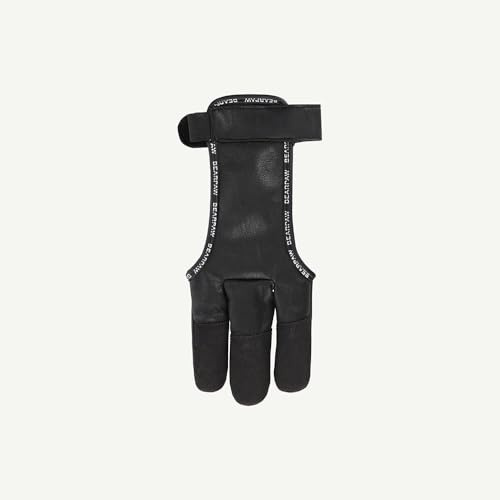 BEARPAW PRODUCTS Guanti da tiro con l'arco, in pelle, per sport con l'arco, 3 dita, per tiro con l'arco, per tiro con l'arco, per mano destra, per mano sinistra, protezione per le dita (M)