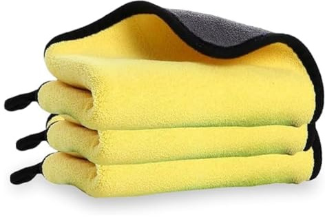 OUIPPMA Lot de 3 chiffons en microfibre, chiffon en microfibre pour voiture, super absorbants et anti-drains 30 x 40 cm, idéal pour nettoyer le verre, la poussière et le lavage de voiture (3, 30 x 60)
