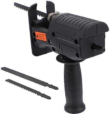 Lurrose Electric Drill to Reciprocating Saw Adapter Kit, Plastic Power Drill Converter for Curved Edge Cutting, Portable Woodworking Tool