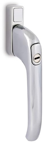 FixRello Inline Window Handle – Heavy Duty Locking Handle, 40mm Spindle, Fits Timber & uPVC Casement Windows – Multiple Finishes (Chrome)