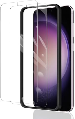2 x Protector de Pantalla para Samsung Galaxy S22+/S22 Plus/S23+/S23 Plus con Herramienta Instalación Fácil, Cristal Vidrio Templado, Antiarañazos, Antihuellas, Dureza 9H, Ultra Resistente