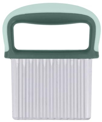Wavy Crinkle Cutting Tool Vegetable Potato Cutter Stainl Steel for Carrots Potato Fruit Yellow Wavy Crinkle Cutting ToolCrinkle CutterCaterials The (Green)