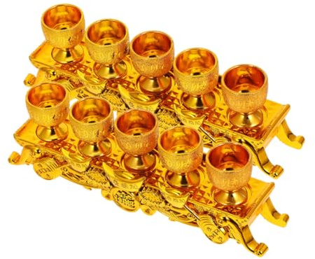 Mobestech Plastic Elegant Wine Chalice: Vintage-Style Mini Worship Tea Cup & Altar for Temple Offerings Or Home Use Adds Elegance to Rituals