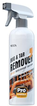 WEICA Pro Strength Bug and Tar Remover for Cars - Rapid Dissolve Formula, Safe on Clear Coat Paint, Windshield, Chrome - Effective Auto Detailing Cleaner - 16 fl oz