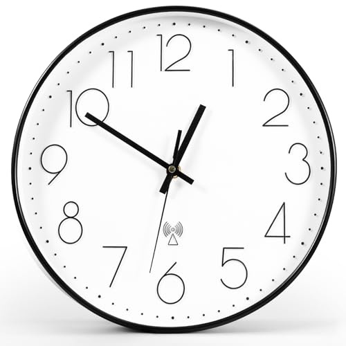 Wowlela Funkuhr Wanduhr, 30cm Funkuhr Wanduhren Lautlos, Modern Funkwanduhr Wanduhr, Batteriebetriebene Wanduhr Nicht Tickend für Zimmer Zuhause Küche Wohnzimmer Schlafzimmer Büro Schule