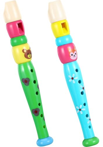 GARVALON Flauta Dulce de Plástico para 2 Piezas, Instrumento Musical Educativo de 6 Agujeros, Juguete Musical Interactivo Seguro y Duradero, Adecuado para Aprendizaje y Color Aleatorio