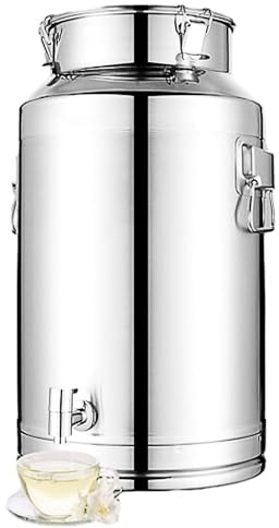 Secchio per Il Latte in Acciaio Inossidabile con Coperchio Sigillato, Bricco per Il Latte con Rubinetto, Contenitore per Il Trasporto di Latte, Vino E Olio(28L)