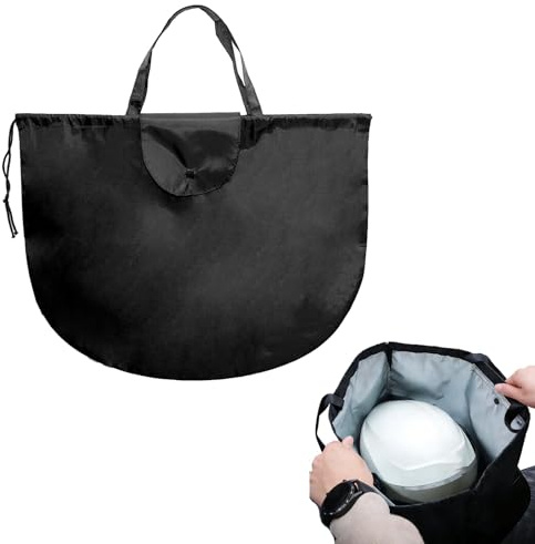 LEOINAER Helmtasche mit Kordelzug 60 x 48 cm, wasserdichter Aufbewahrungsbeutel für Motorradhelm Fahrradhelm Skihelm, Faltbare Schutztasche mit Griff für Helm und Handschuhe