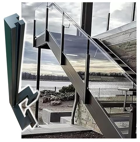 Moderna ringhiera in vetro per scale interne/esterne, 80-105 cm, colonna di sicurezza per balconi, corridoi e soffitte, design elegante per spazi contemporanei