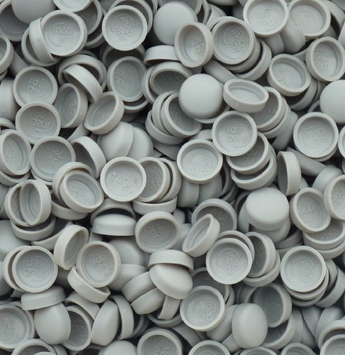 Snap-On Two Piece Dome Screw Cover Caps - Pack of 50 Small Matt Caps & Bases : Light Grey