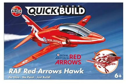 Airfix QUICKBUILD Model Aircraft Kits - J6018 Red Arrows Hawk Model Building Kit for Kids 6+, Construction Plane Toys for Boys & Girls - Fighter Jet Planes & Toy Aeroplane Sets, Plane Enthusiast Gifts