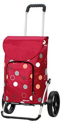 Andersen Shopper Royal mit 3-Speichenrad Alu klappbar mit 3-Speichen Rad Ø 25 cm und 41 Liter Tasche Kira mit Kühlfach rot