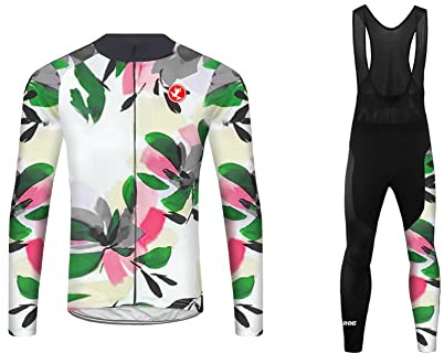 UGLY FROG New Winter Warm Herren Fahrradbekleidung Langarm Radtrikot Set Outdoor Radsport Gemütlich Radkleidung Trikot Jersey + Lange Radlerhose im Winter DEHerrenLD01