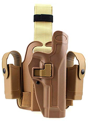 Gexgune Tactical Beinholster Rechte Hand Paddle Drop Oberschenkel Pistolenhalfter mit Druckknopf Magazin Taschenlampe Tasche für G1ock 17/19/22/23/31/32 (2 Farben optional)