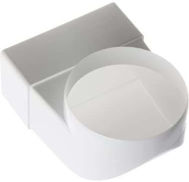 110x55mm to 100mm - 4 inch Elbow Bend Rectangular to Round 90 Degree Bend Adapter