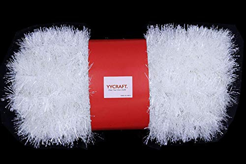 YYCRAFT 15 Yards (45 Fuß), handelsübliche Länge, dicke Folie, Lametta, Weihnachtsgirlande, klassische Weihnachtsdekoration, weiß