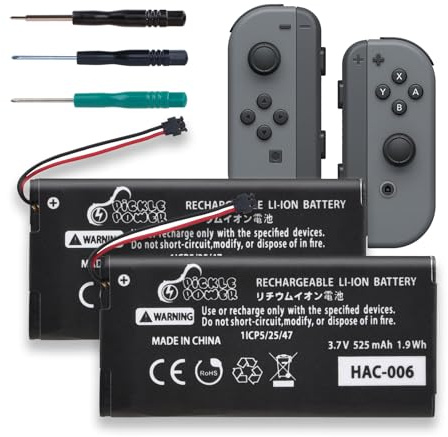 Pickle Power Joy Con Battery Replacement, 2pcs HAC-006 Battery for Nintendo Switch HAC-015 HAC-016 Left & Right Joy-Con Controller