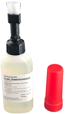 100 ml D-101 Flussmittel in Dosierflasche mit Pinsel, nachfüllbar, konventionelles Weichlöten von Kupfer- und Messingwerkstoffen