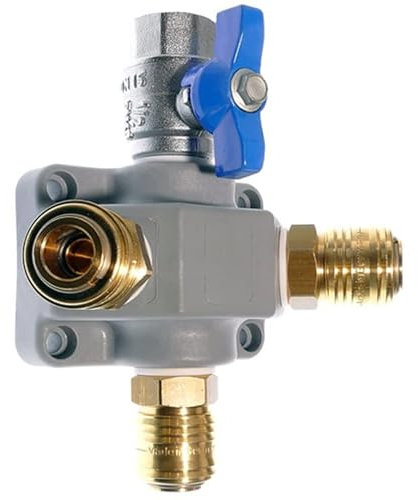 Druckluftverteiler EVA 12-G2/1, Kupplung 3-fach Kugelhahn 1/2 Kunststoff Grau