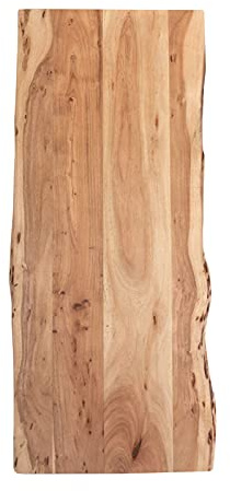 SAM Holzplatte Toni 140x60 cm Akazie Natur lackiert Baumkante Tischplatte | Baumkanten-Platte, Akazienholz naturfarben massiv, für Heimwerker, Arbeitsplatten, Tische & Fensterbretter