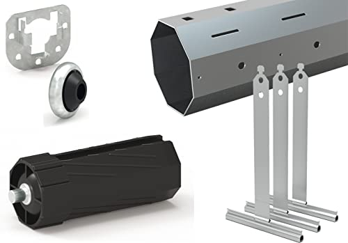 Rolladenwelle SW60 Komplettset Stahlwelle für Rollladen, Achtkantwelle mit Ø 60mm Durchmesser | Fixmaße 120 cm - Umrüstset für Einbau Rolladenmotor