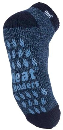 HEAT HOLDERS - Mens 2.3 TOG Warm Thick Anti Slip Low Cut Ankle Thermal Slipper Socks | Trainer Socks with Grips for Winter