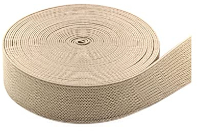 GANGYUAN Bande élastique colorée et extensible pour couture, travaux manuels (crème, 25 mm) de long et 20 mm de large
