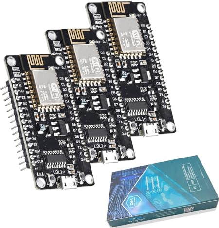 diymore 3 Stück für ESP8266 12E WLAN-Entwicklungsboard NodeMCU V3 CH340C Modul kompatibel für IDE/Micropython