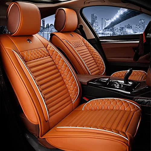 Auto-SitzbezüGe für Volkswagen VW Phaeton GP2 2008 2009 2010 5-Sitze, Leder Luxus Voll Vorderseite Und RüCkseite SchonbezüGe, Auto-ZubehöR Schonbezug AutositzbezüGe Kompatibel