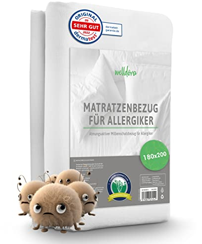 Welldora ǀ Premium Milbenbezug Matratzen 180x200x20 ǀ Fachärztlich getesteter Allergiker Matratzenschoner ǀ Anti Milben Encasing gegen Milben & Bettwanzen ǀ Allergiker Bettwäsche (180 x 200 cm)