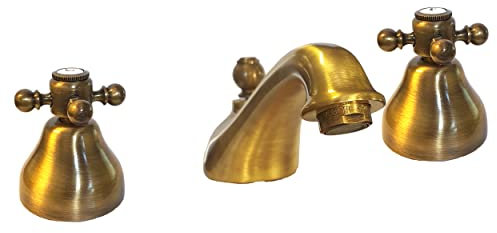 PAINI FRANCE ROBINETTERIE Mélangeur lavabo 3 trous bec fixe Tiffany Vieux Bronze - Robinetterie salle de bain