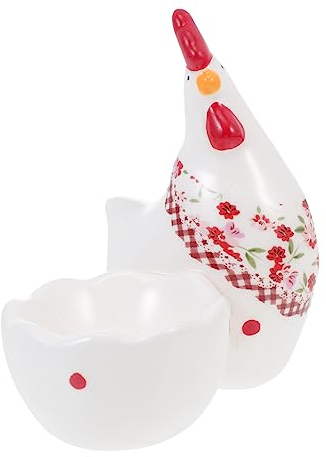 HONMEET Ornement Coquetier En Céramique Décoratif à Motif Floral, Support à Œufs Mini Créatif, Rangement Pratique Cuisine Et Bureau, Accessoire Stable Et Solide