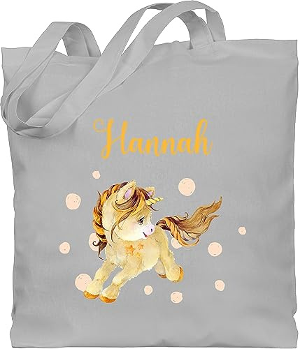 Geschenk mit Namen personalisiert by Shirtracer - Baumwolltasche - Einhörner - Einhorn Unicorn mit Namen