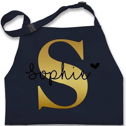 Geschenk mit Namen personalisiert by Shirtracer - Kinderschürze Schürze Kinder Jungen Mädchen - Weihnachten - Namens Geschenk I Anfangsbuchstabe personalisiert I Initialen mit Name